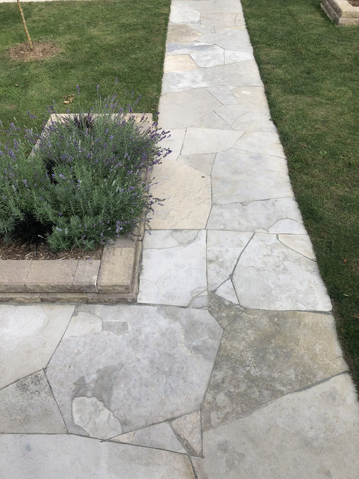 Paver patio and walkway. A stone walkway project by O'Connor Stone & Landscape.