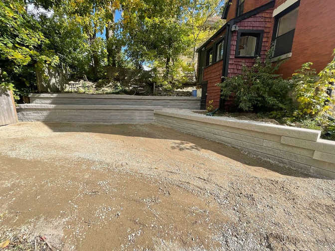 Large block engineered retaining walls by O'Connor Stone & Landscape in London Ontario